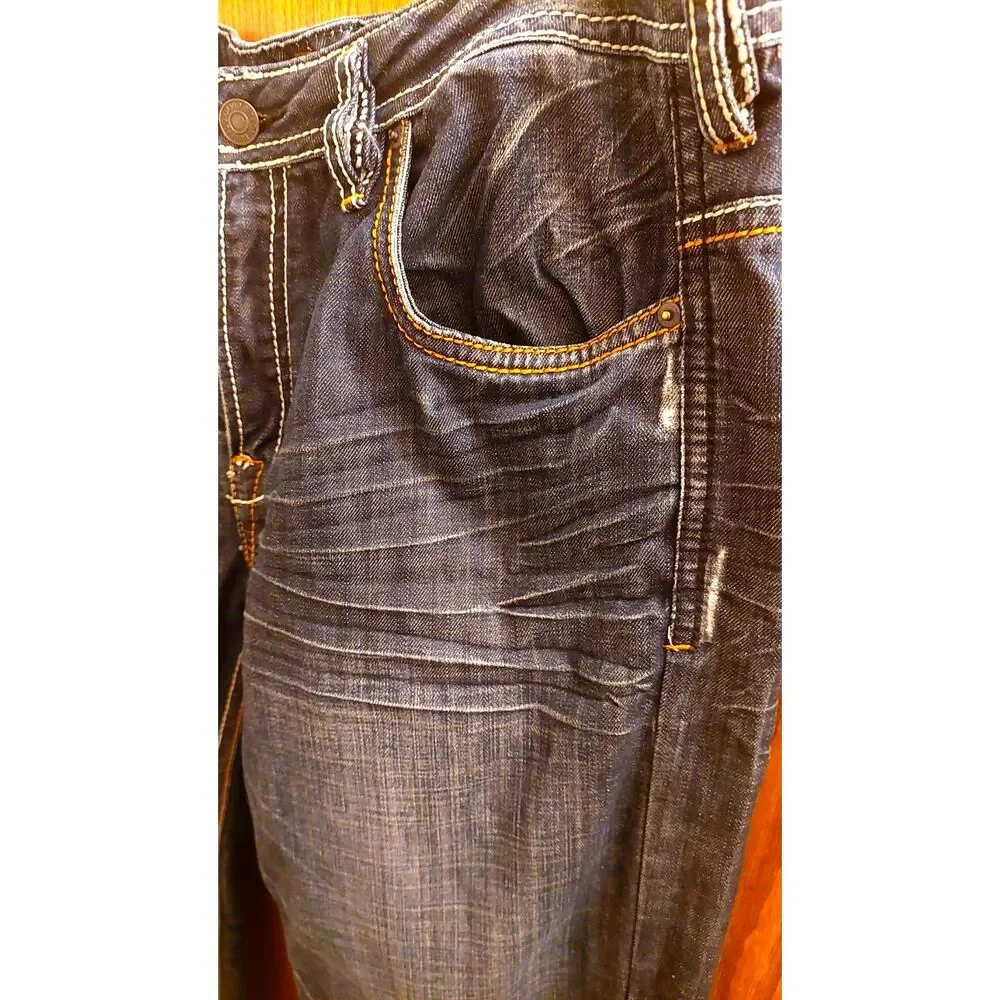 Buffalo David Bitton Live Free Jeans Mens 36x32 Driven Basic Straight Dark Wash